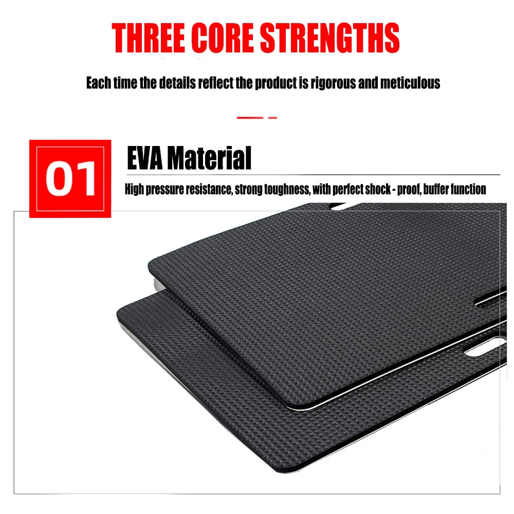 Vaintod New License Plate Shockproof Pad Sponge Pad Sound Insulation Pad Plate Frame License Plate Frame EVA Protection Pad Paste 2 Pieces License Plate Protector