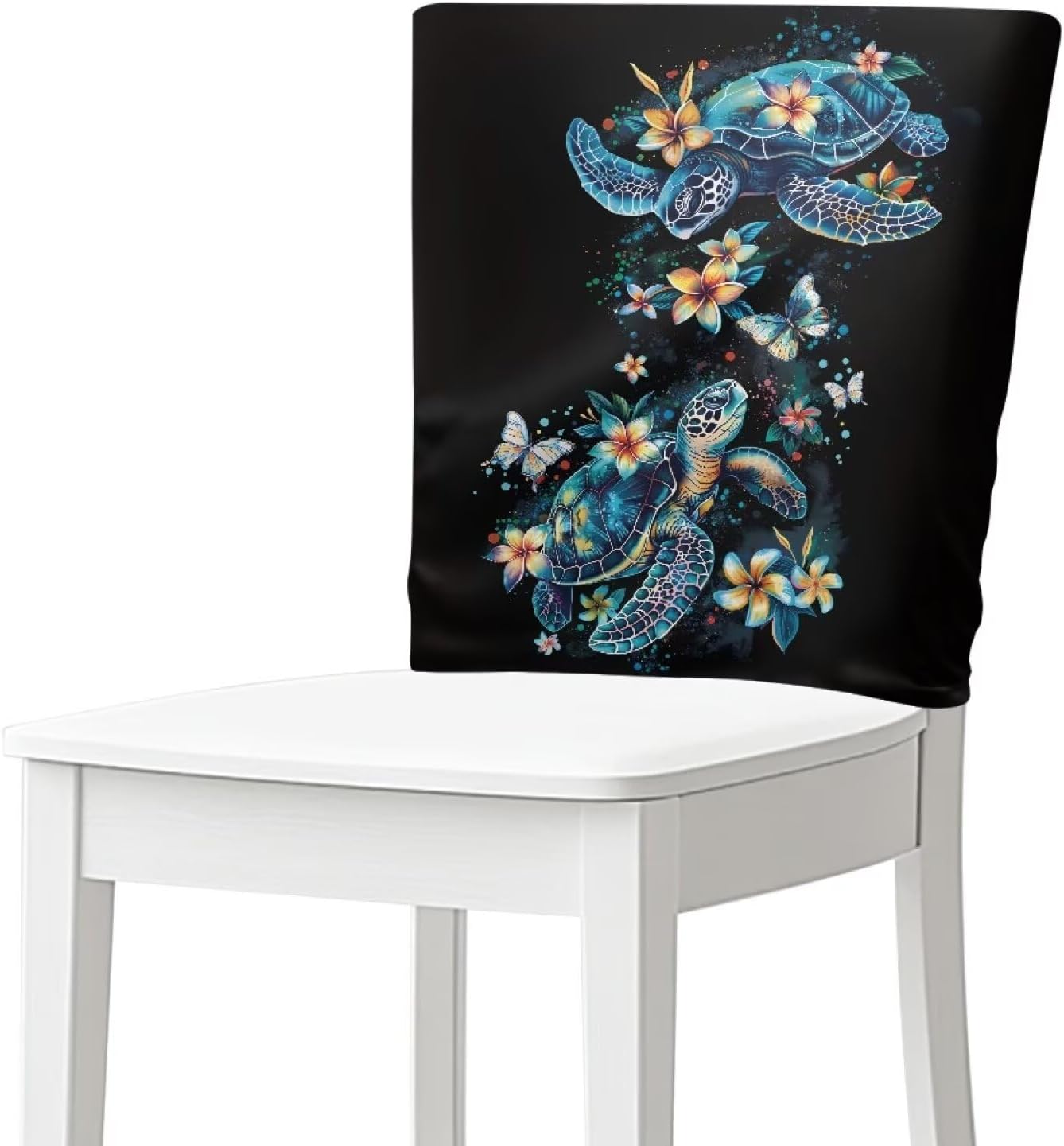 Chair Back Covers Set of 6, Brown Cowhide Print Chair Slipcover Rear Chair Protector, Anti-dust Washable Dining Chairs Cover for Home Decor