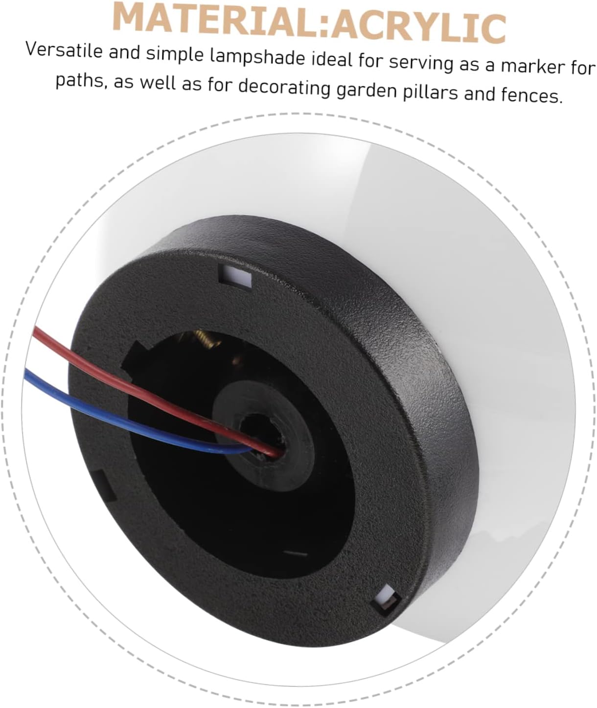 HOMSFOU Outdoor Post Light Fixture Replacement White Globe Lampshade Ball Lamp Shade