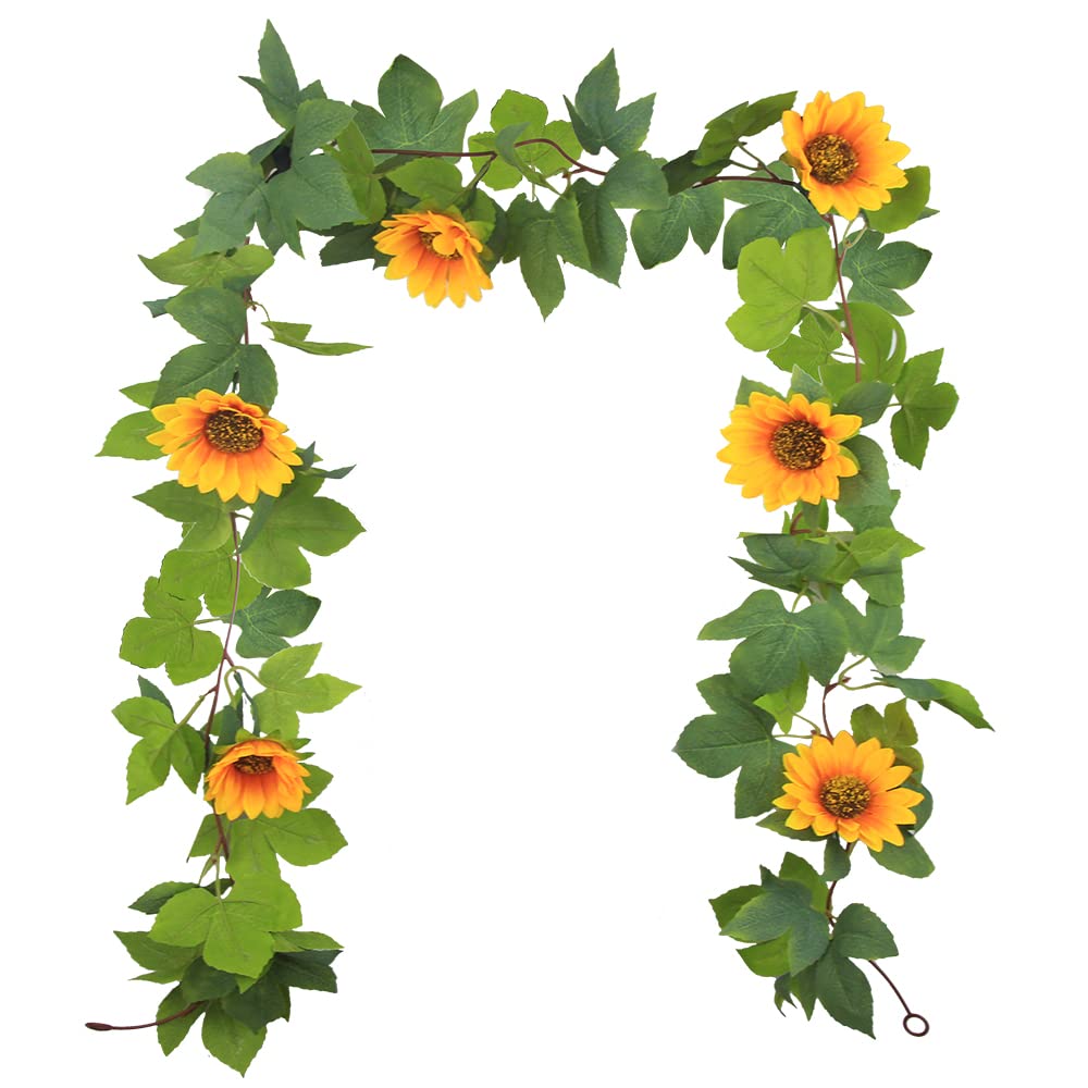 Buy FERIAL Sunflower Vines Garland Artificial Flowers Vines for Outdoors Sunflower Silk Hanging