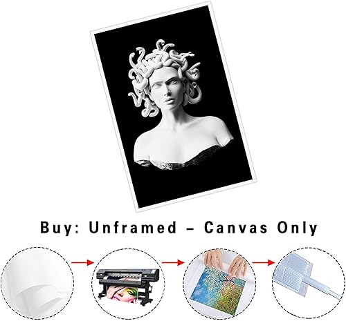 Miniatura 2 de Póster vintage de Medusa con diseño estético de Medusa en blanco y negro, póster para pared, 24 x 36 pulgadas, sin marco