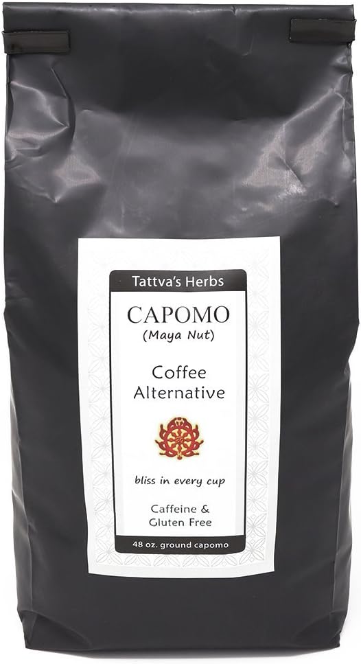Cafe Capomo Herbal Coffee Alternative, Caffeine & Acid Free, Classic Dark Roast, 48 oz. From Tattva’s Herbs