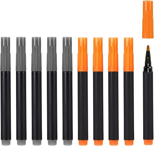 PATIKIL Rotuladores de borrado en seco, paquete de 10 unidades, tinta naranja y gris, punta fina, bajo olor, pizarra blanca para oficina, hogar,