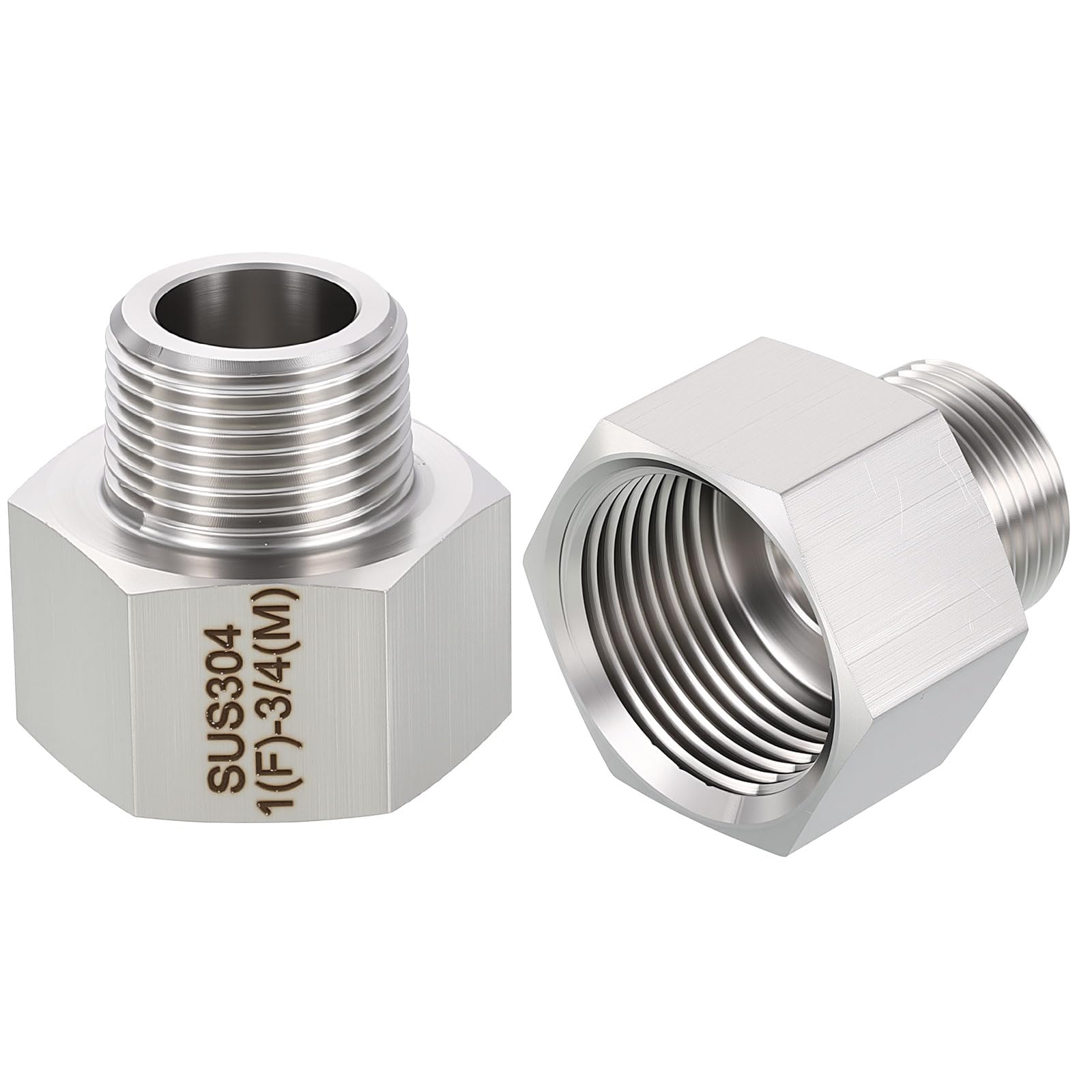 Rebower 2 Pack SUS304 1" FNPT x 3/4" MNPT Nipple Pipe Extension Connector — image 1