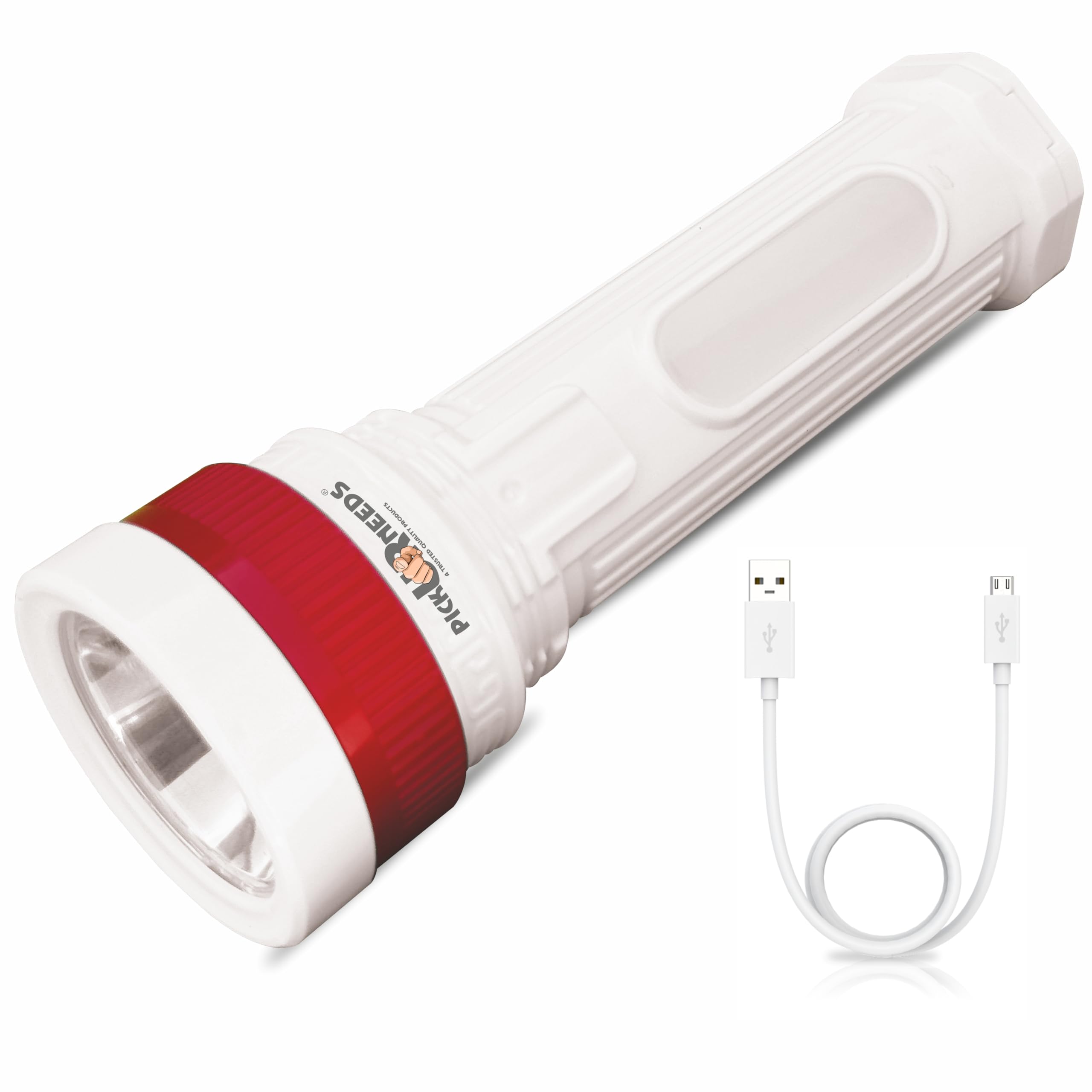 Pick Ur Needs Rechargeable Mini LED Torch 25W+ Tube for Emergency Search Light with 1000mAh Battery (Red)-image-13