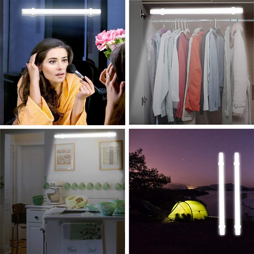 Lixada Lampe de miroir de coiffeuse, lampe de maquillage portable, commande tactile/charge USB, pour éclairer le miroir de coiffeuse de salle de bain