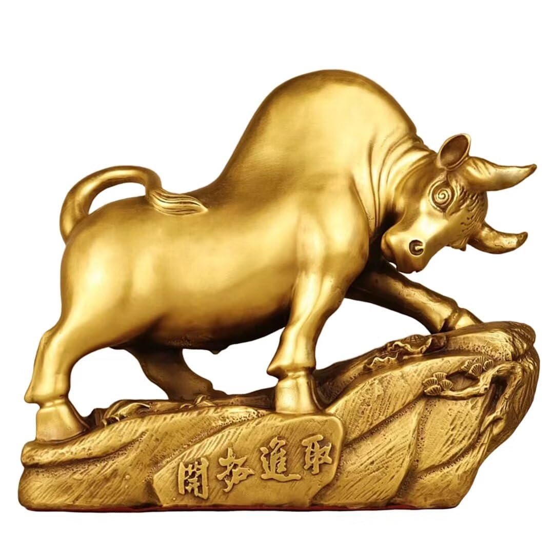 GLETSF Chinese Brass Loong Sculpture Pure Copper Feng Shui Dragon Statue Home OfficeDesktop Bringing Good Luck Decor 4.3 * 1.4 * 5.5IN 1.2LB,30#-7.1 * 8.7 * 2.8IN 3.3LB