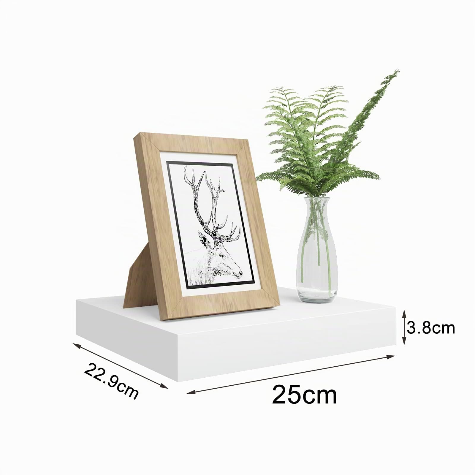 WOLTU Étagère Murale, Étagère Suspendue, Étagère Murale Flottante en MDF, Lot de 4, Blanc, pour Salon, Cuisine, Chambre, Salle de Bain etc RG9365ws-4
