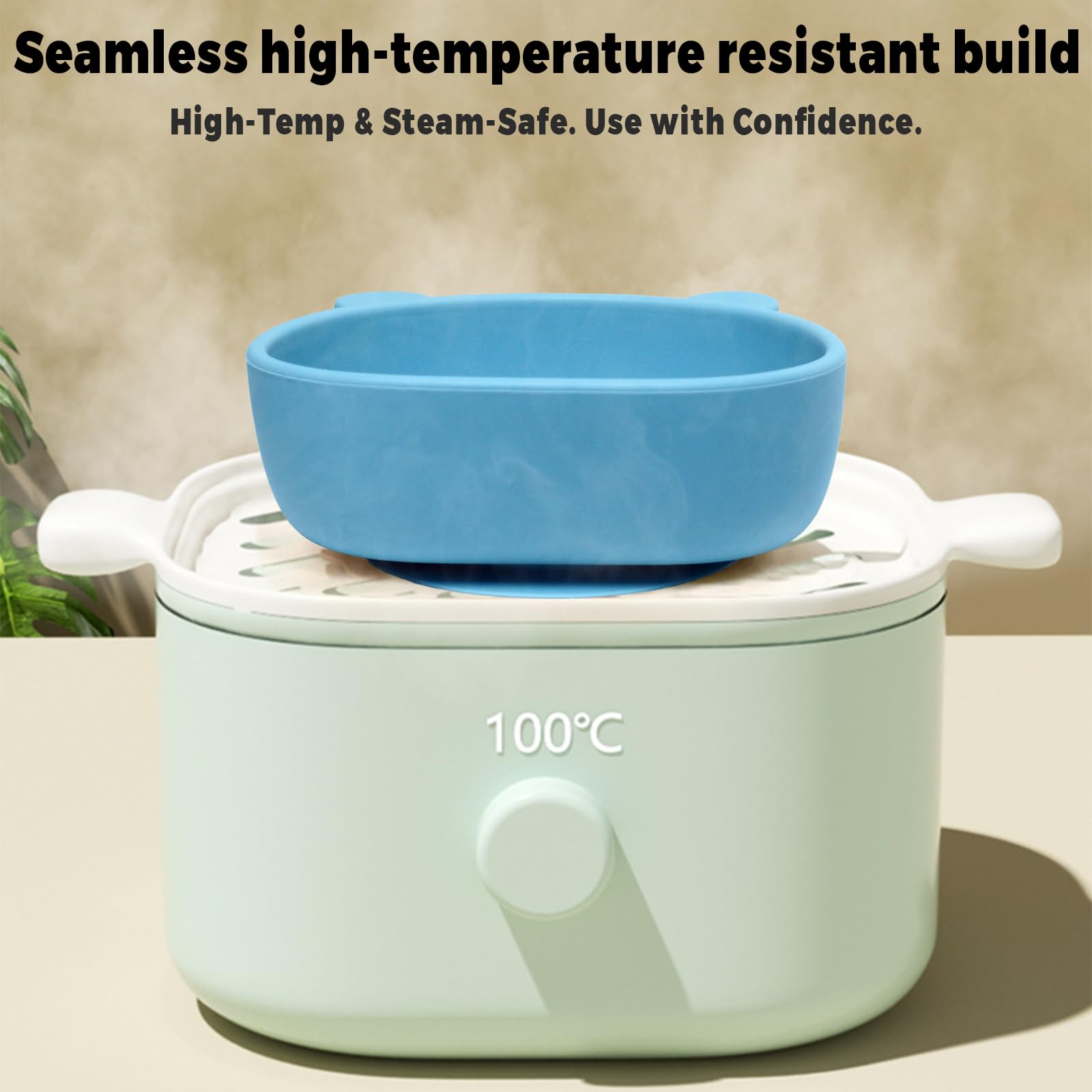 Set di 3 Ciotole per Bambini con Ventosa, Ciotola con ventosa per bambini,Antiscivolo Ciotola per Alimenti in Silicone,Senza BPA, per Neonati Bambini Piccoli e Infanti(blu& beige&rosa)