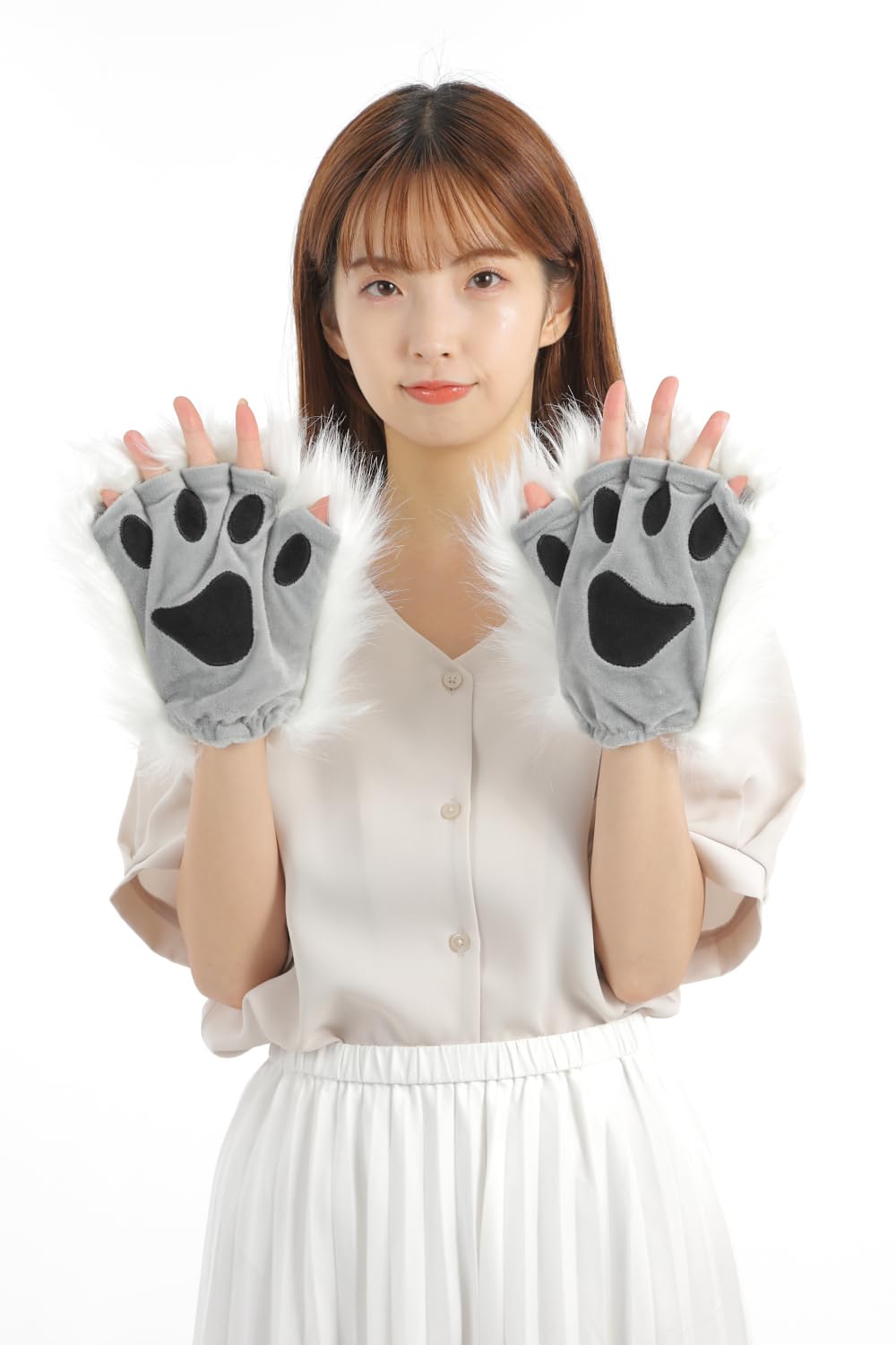 Amazon.co.jp: FLYUTH ハロウィン コスプレ 手袋 もふもふ 特大 猫
