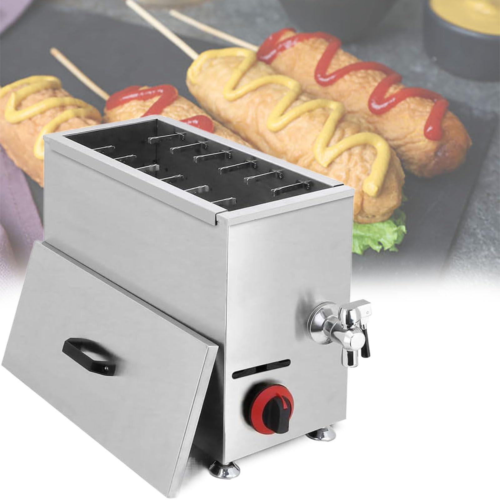 Frytkownica do Kukurydzy, Komercyjna Maszyna do Robienia Paluszków do Hot Dogów, Frytkownice Gazowe, do Kuchni Restauracja bar z Przekąskami Stołówka Domowa