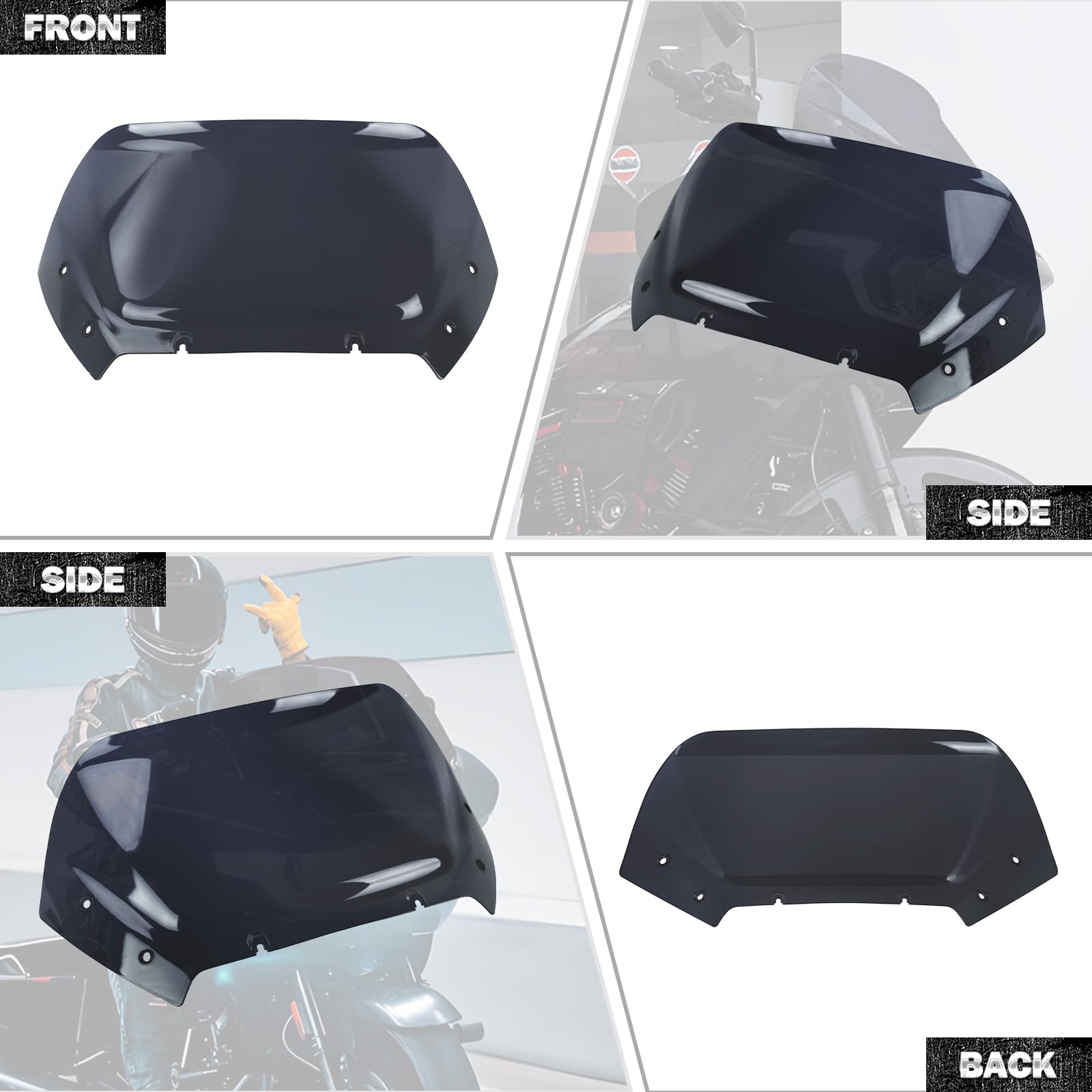 Road Glide przednia szyba 25.4 cm Wave Fairing osłona przedniej szyby do Harley FLTRX 2024-2025, FLTRXSE 2023-2025, FLTRXSTSE 2024-2025, czarna