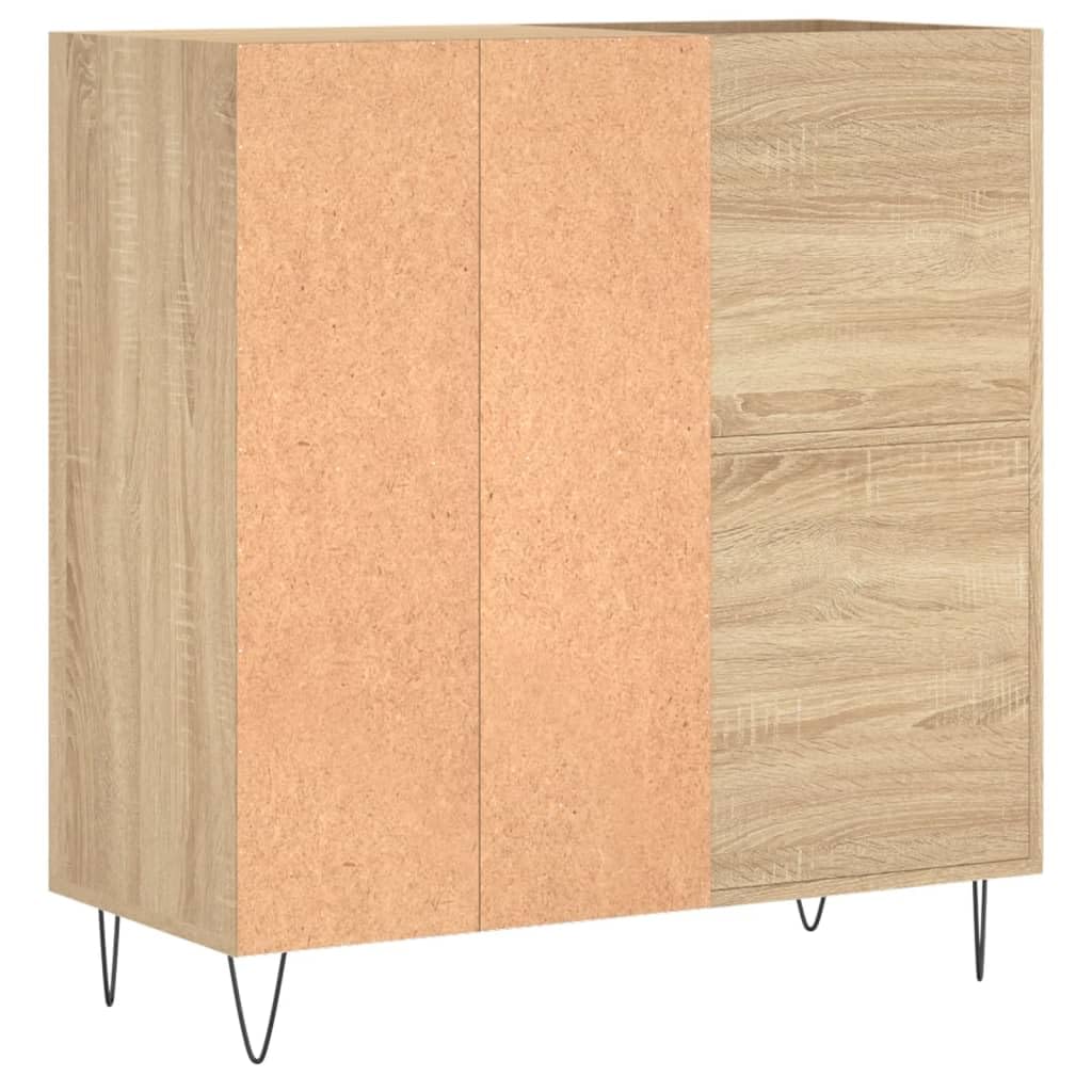 ARKEM Mobile Porta Dischi Rovere Sonoma 84,5x38x89, Supporto per Giradischi in Legno Multistrato con Spazio di Archiviazione
