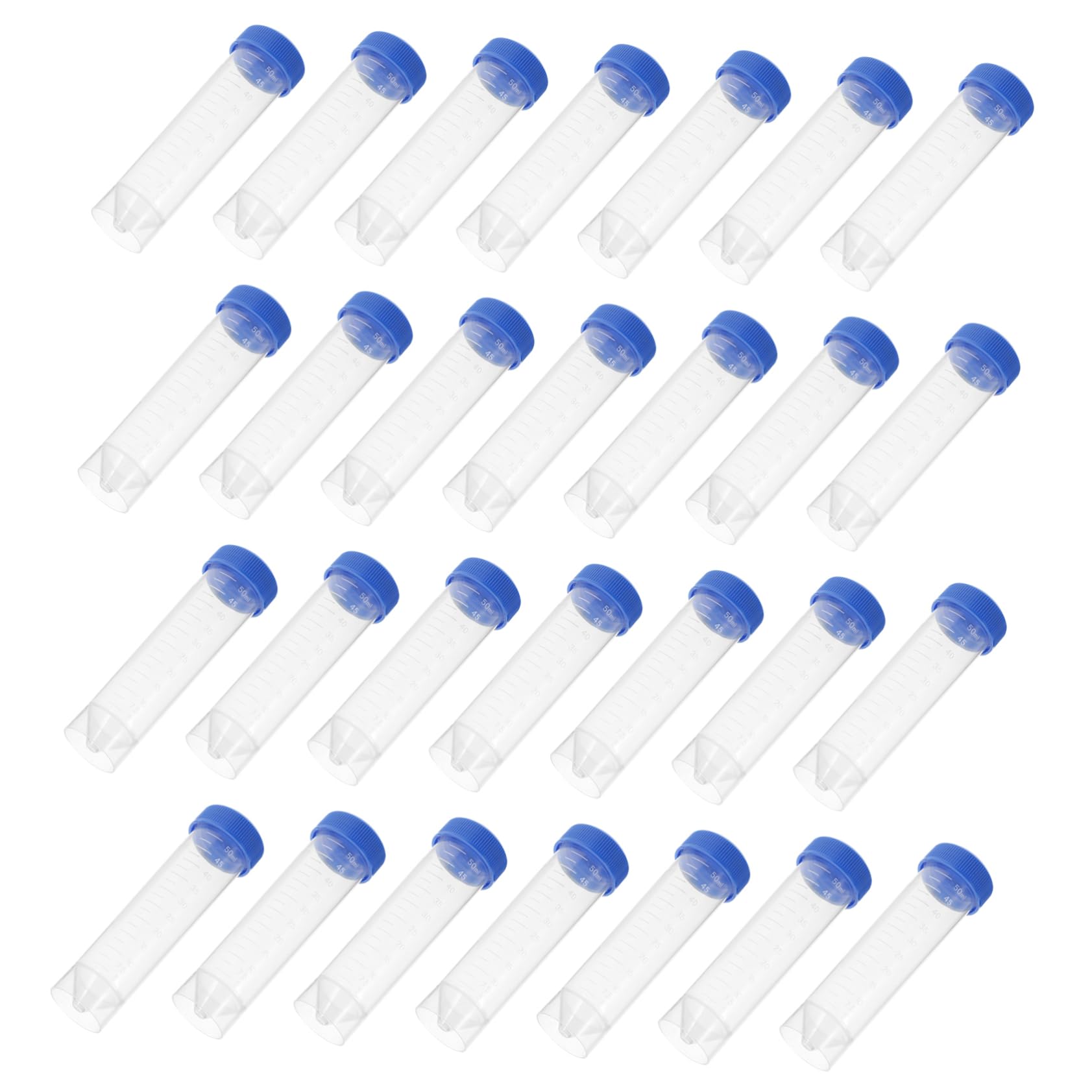 Ciieeo 50ml Tubes 50pcs Plastic Screw Caps Tubes for Research Chemistry Biology
