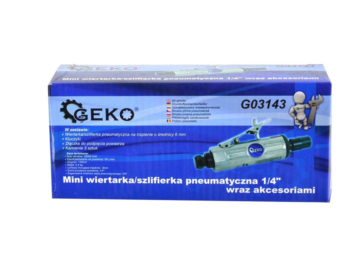 BSD Mini Trapano/smerigliatrice pneumatica 1/4” ”con Accessori