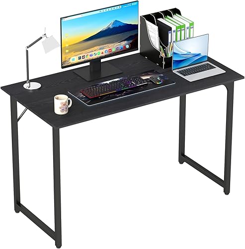 Miniatura 9 de BestOffice Escritorio para computadora, escritorio de oficina en casa, estilo moderno y simple para oficina en casa, estudio y escritura (negro, 39