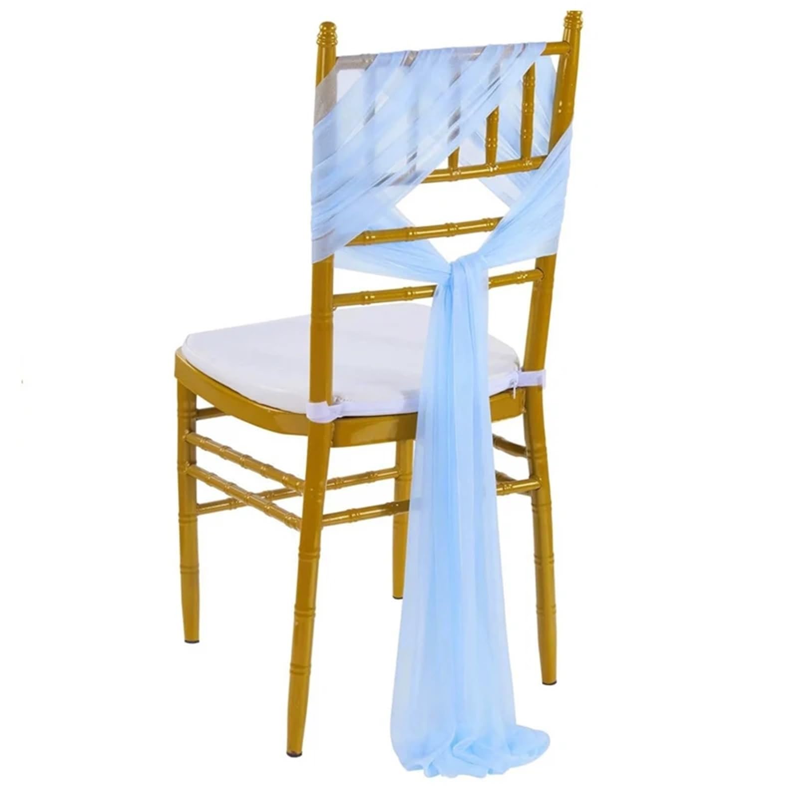 RRYPBOVG Chair Ribbon Chiffon Chair Sashes Wedding Ribbon For Church Party Banquet Event Aisle Cover Decoration(D,20X275CM 5PCS)