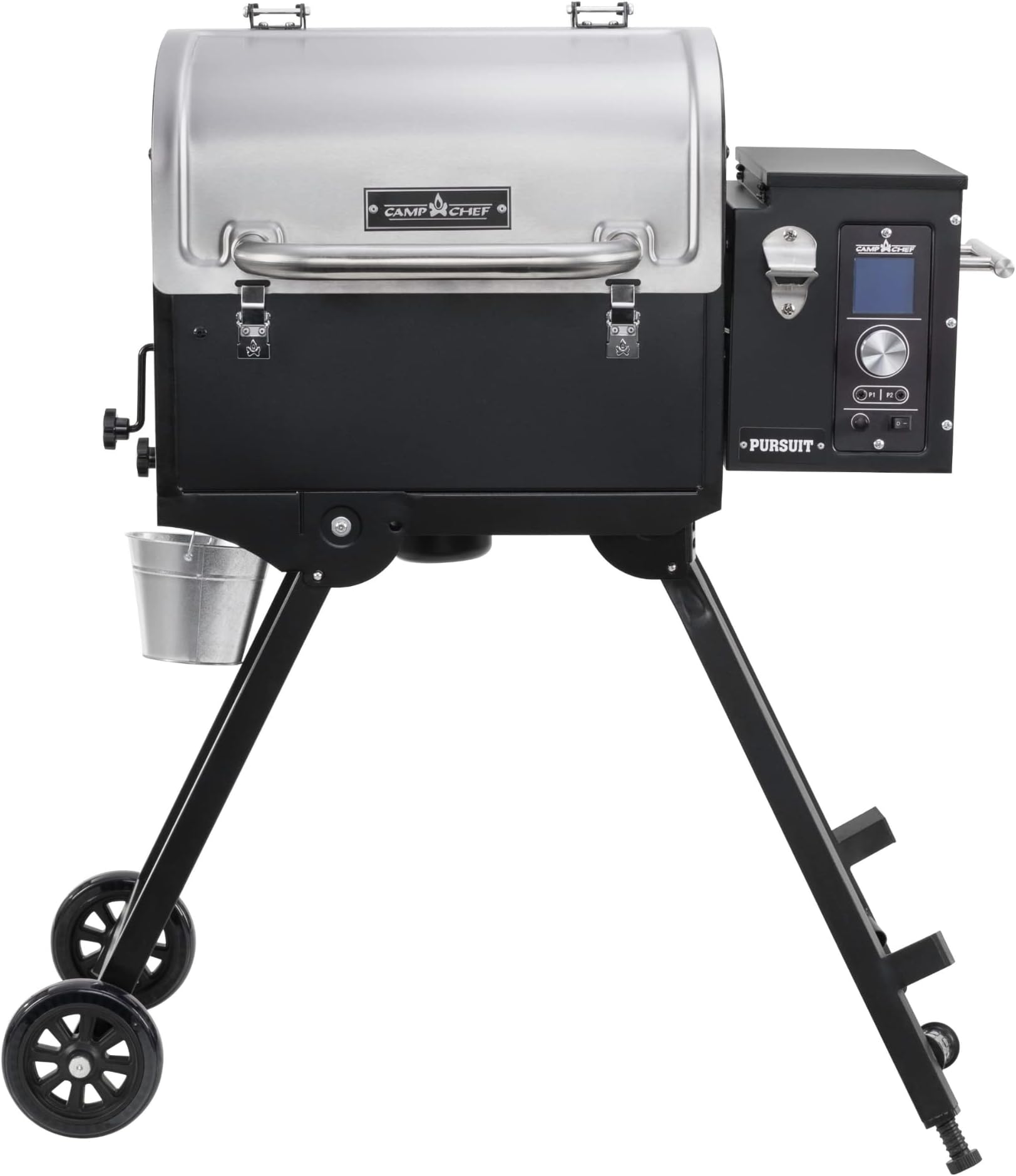 Camp Chef Pursuit 20 Portable Pellet Grill Smoker, Stainless Steel (PPG20) - Smart Smoke - Slide and Grill Technology