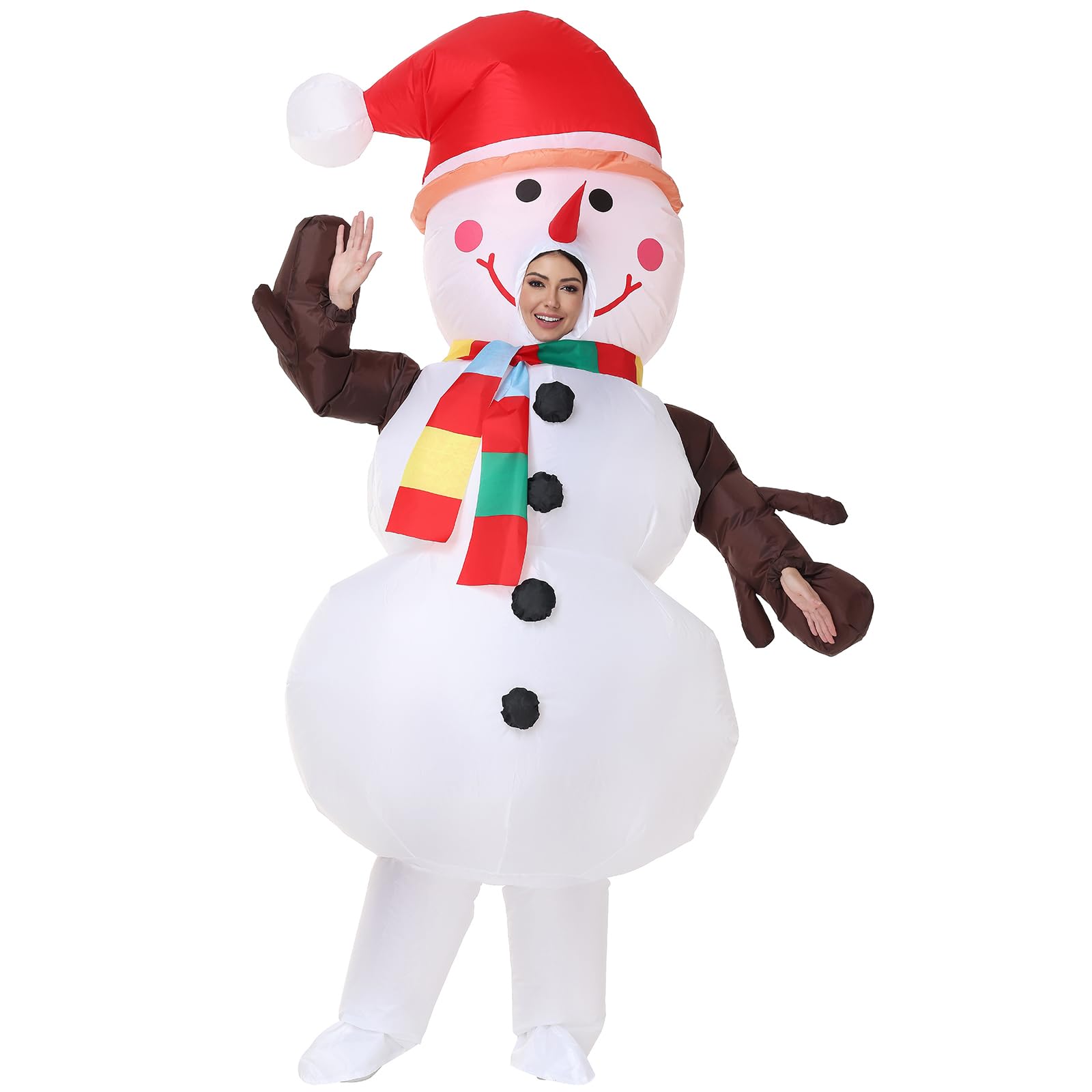 Arokibui Aufblasbares Weihnachtskostüm Aufblasbares Weihnachtsoutfit Halloween Festtagskostüm Karneval Weihnachtskostüm