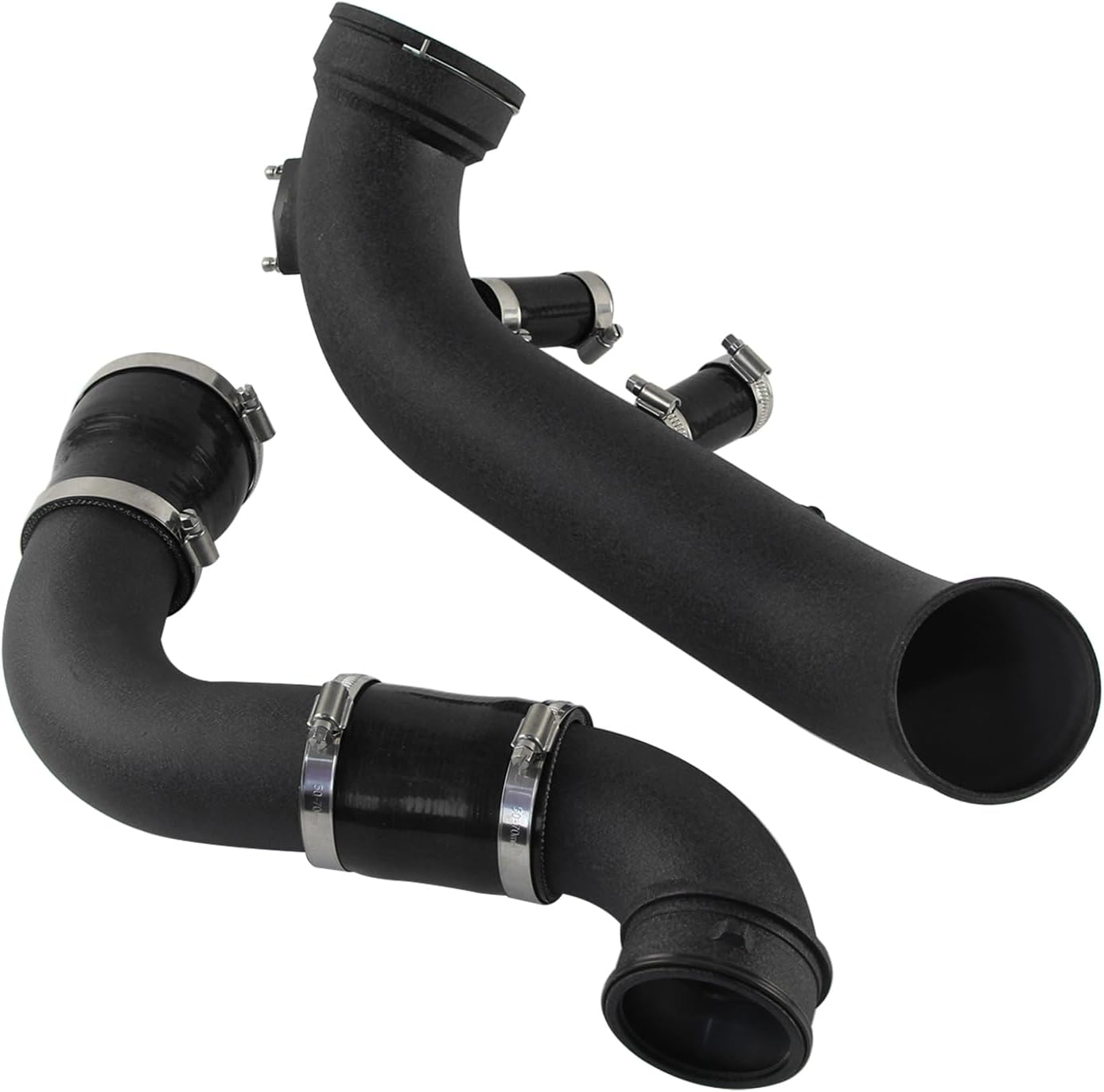 Aluminum Super Charge Pipe Kit with Boost Pipe Compatible with BMW N54 E8X E9X E82 E88 E90 E91 E92 E93 Black