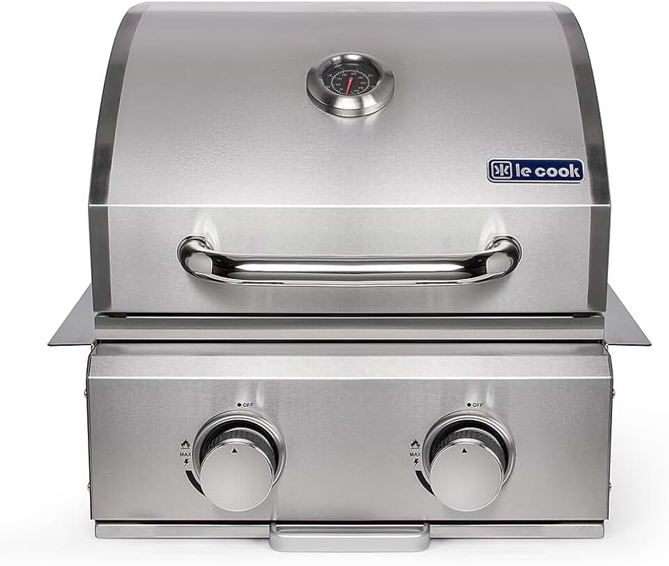 Le Cook Churrasqueira Inox Gás 2 Queimadores Embutir Sobrepor alta performace