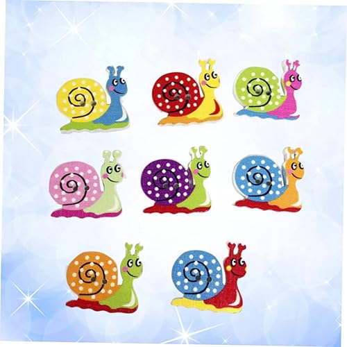 Miniatura 7 de 50 botones para manualidades, botones de decoración de madera para ropa, botones de madera de Navidad, adornos de madera, botones de caracol de