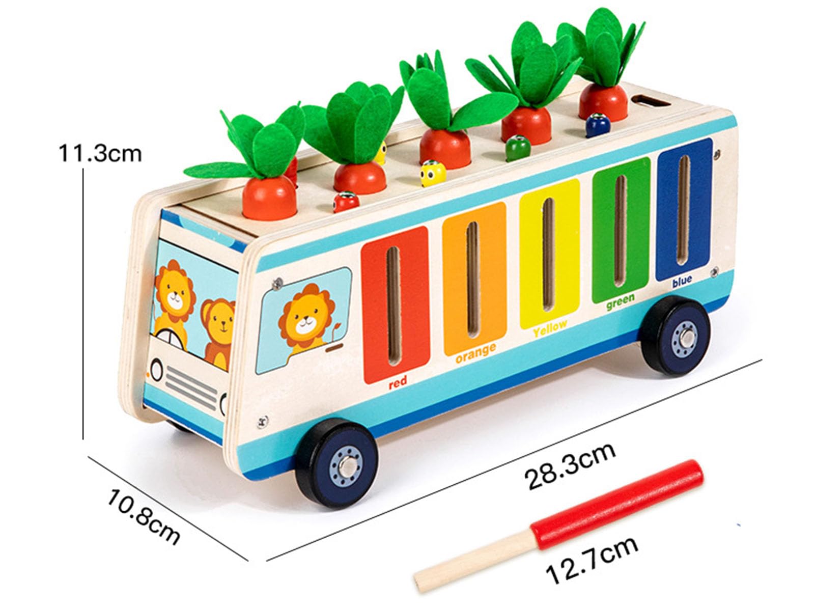 Juguete Multifuncional de Madera para Sacar Zanahorias y Atrapar Insectos