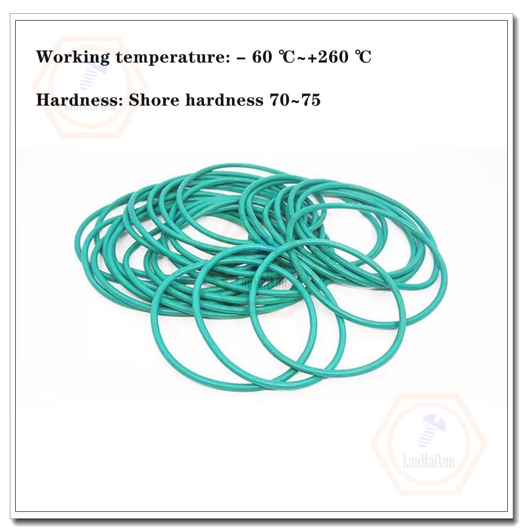 5pcs 62mm×5mm Green Fluorine Rubber O-Ring Sealing Ring
