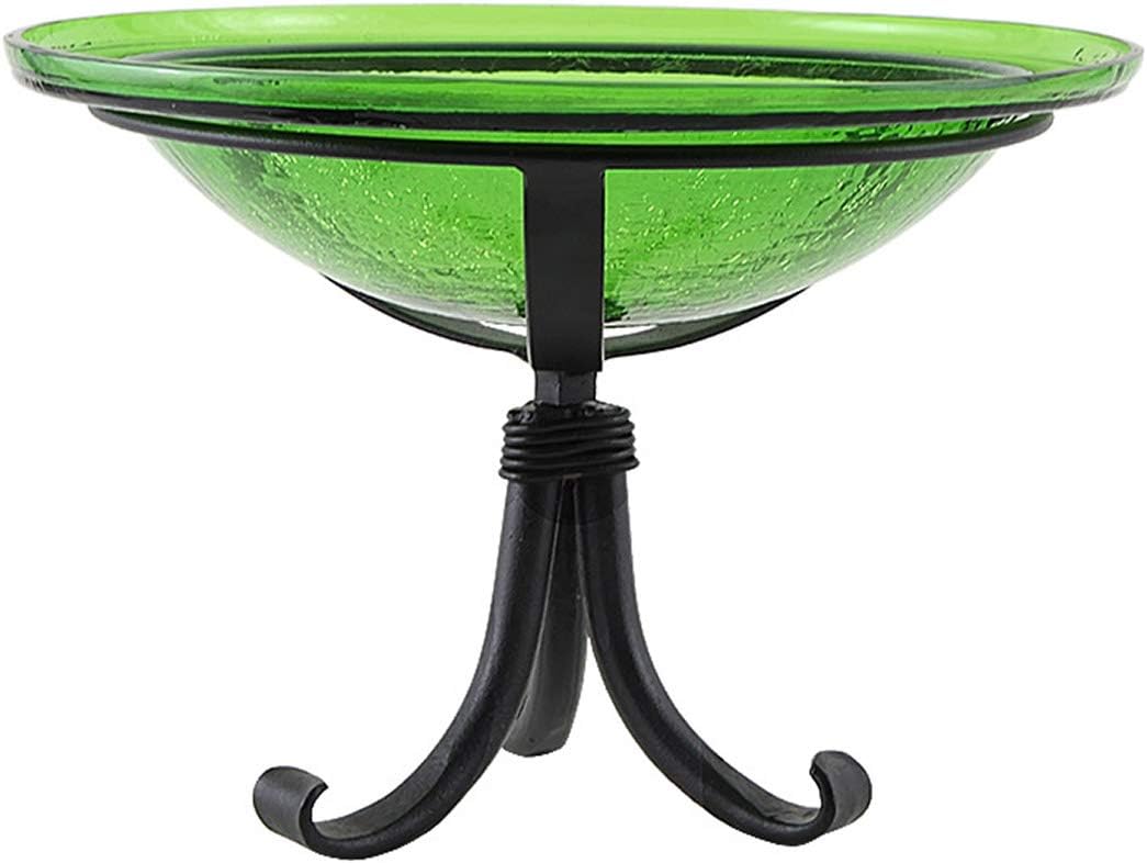 Achla Designs CGB-05FG-TR 12 Inch Fern Green Crackle Tripod Stand Bracket Birdbath