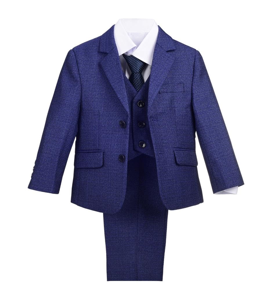 Lito Angels Completo Smoking Elegante Abiti e Giacche Set 5 Pezzi per Bambino Taglia 1-6 Anni, Blu/Navy