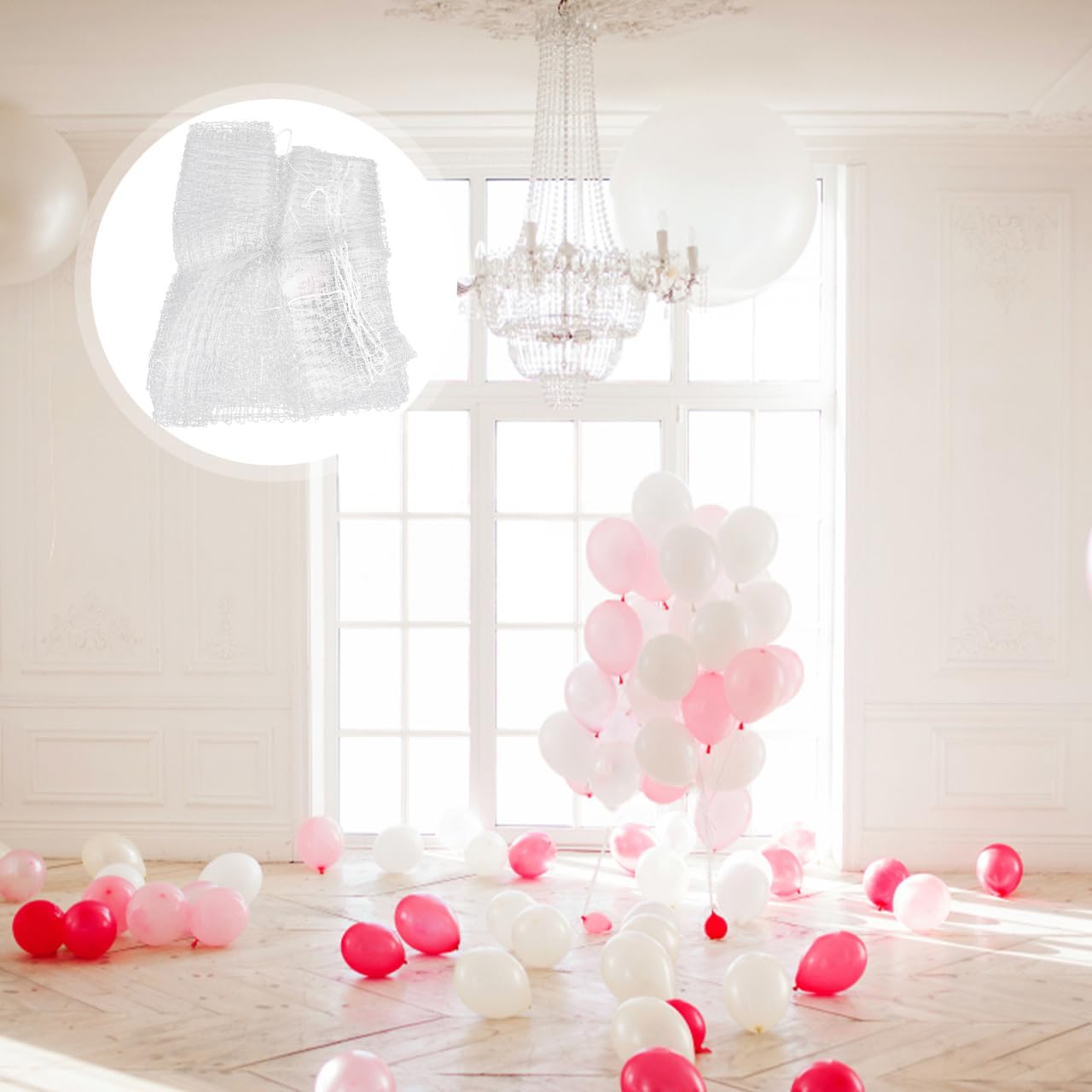 Filet de Largage de Ballons en PP Résistant Grand Filet Pliable pour 200 Ballons pour Fête Lâcher Plafond Mariage Anniversaire Shower Cérémonie