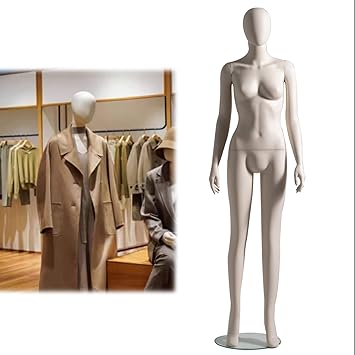 Plastic Female Mannequin Full Body-Curvy Design, Clothing Store Tailor Shop Nude Stand Manikin Torso, Mannequin Model Display for Halloween Christmas CosplayStyel A