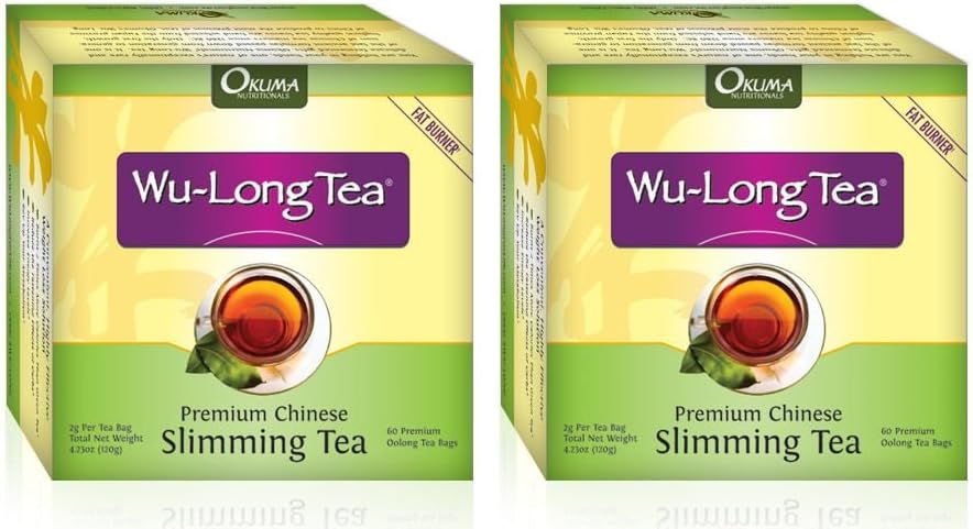 Premium Chinese Slimming WuLong Tea - All-Natural Weight Loss, Diet, Detox and Anti-Acne Oolong Tea - Pure WuYi Oolong - 2 Month Supply with 120 Tea Bags