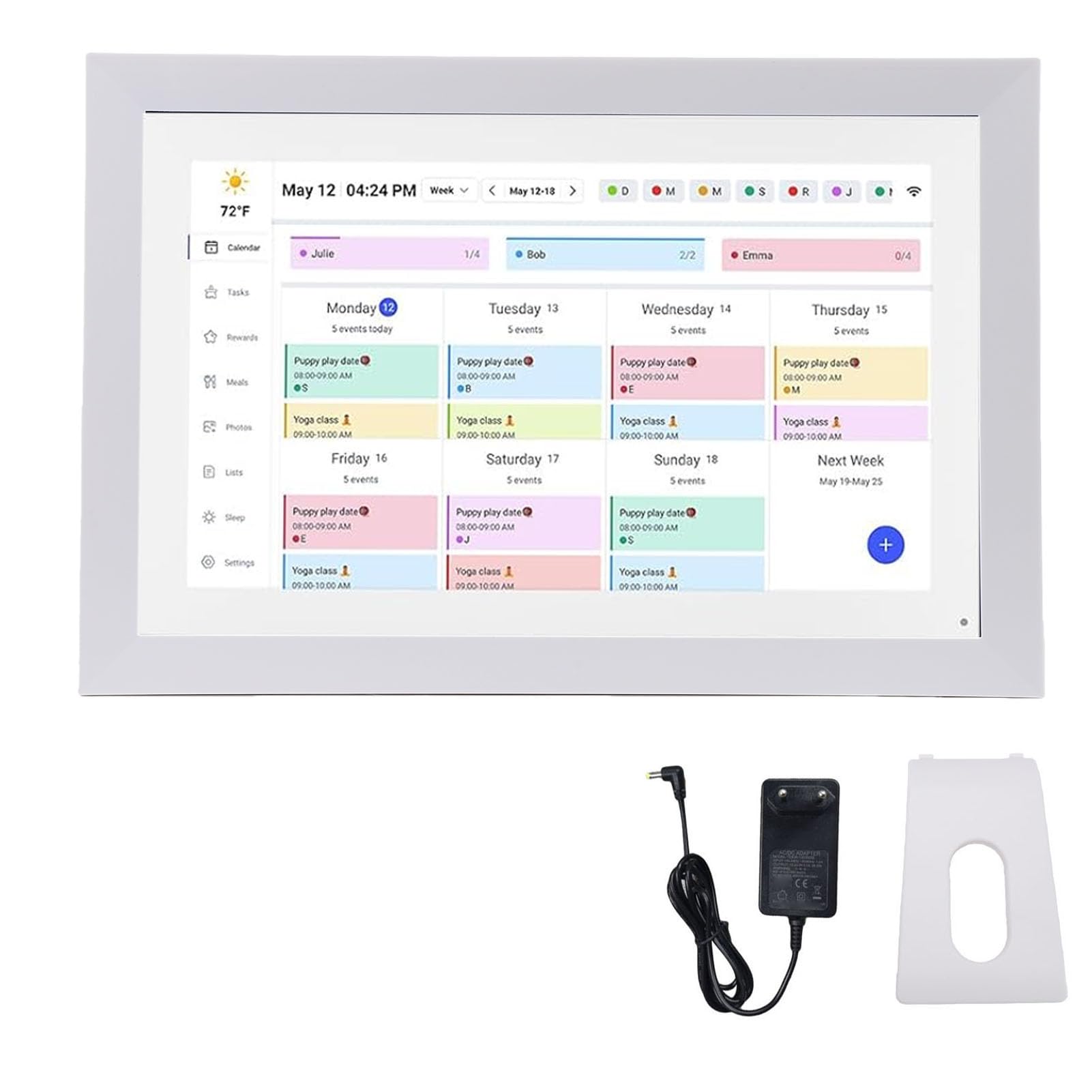 KKPLZZ Digitaler Kalender 17 Zoll 1080P HD-Touchscreen, 32 GB Speicher, WLAN, Intelligenter Familienplaner mit Aufgabentabelle, für die Koordination des Heimplans (EU-Stecker)
