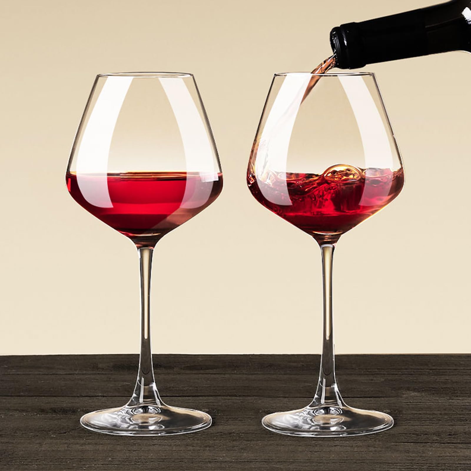 Rotwein Gläser Set Von 2/4/6.Long Stem Kristall Weingläser Hand Geblasen Große Weingläser Champagner Gläser/a/590Ml(19.9Oz) Set Von 2