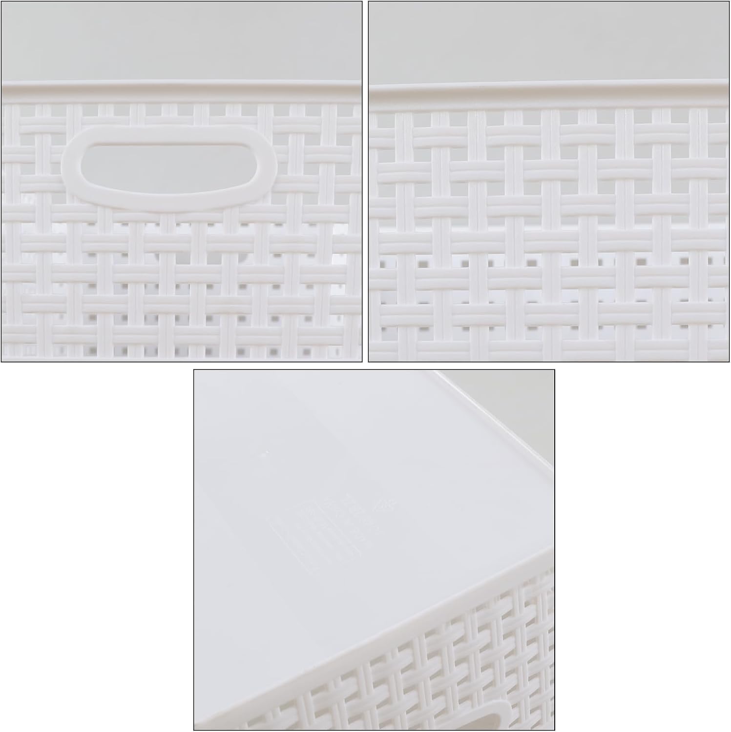Plastic 8 L Storage Baskets, Medium Kitchen Baskets, White, 4 Packs - Image 4