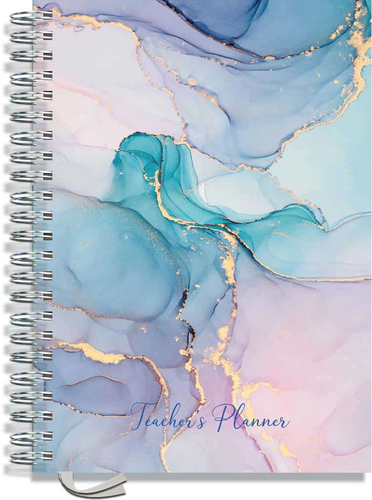 Teacher Planner 2026-2027 A4 size by Pirongs | 9 Lesson Planner for Teachers | Page a day | Undated - Floating Pearlescence