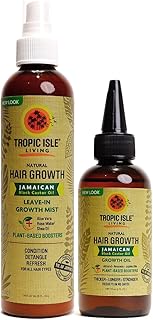 Tropic Isle Living Jamaican Black Castor Oil Hair Growth Oil + Daily Leave-In Conditioner Mist