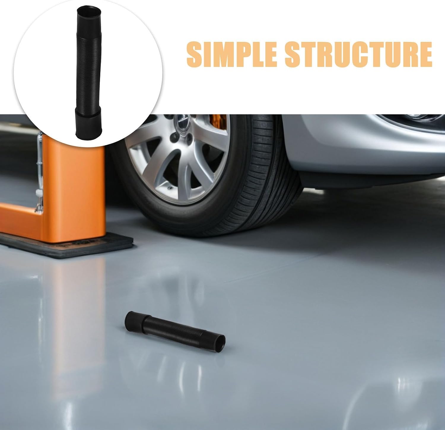 Generic 4pcs Flexible Telescopic Air Conditioning Pipe for Car with Corrugated Plastic Structure and Adjustable Length, Rapid Heat Transfer Ventilation Ducting for Vehicle Ac Vent