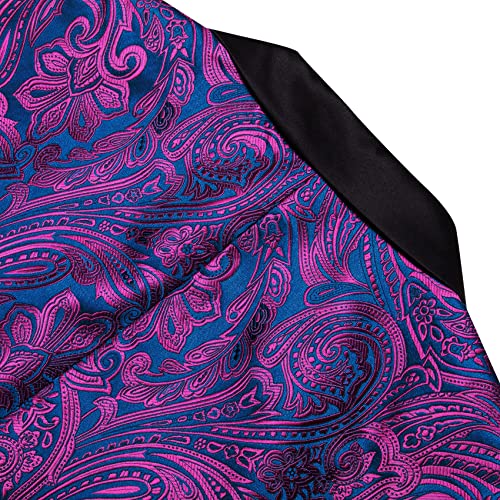 Image of Barry.Wang Blazer for Men Paisley Sport Coat Lightweight Suit Jacket Regular Tuxedo Flower Mardi Gras Carnival Gift