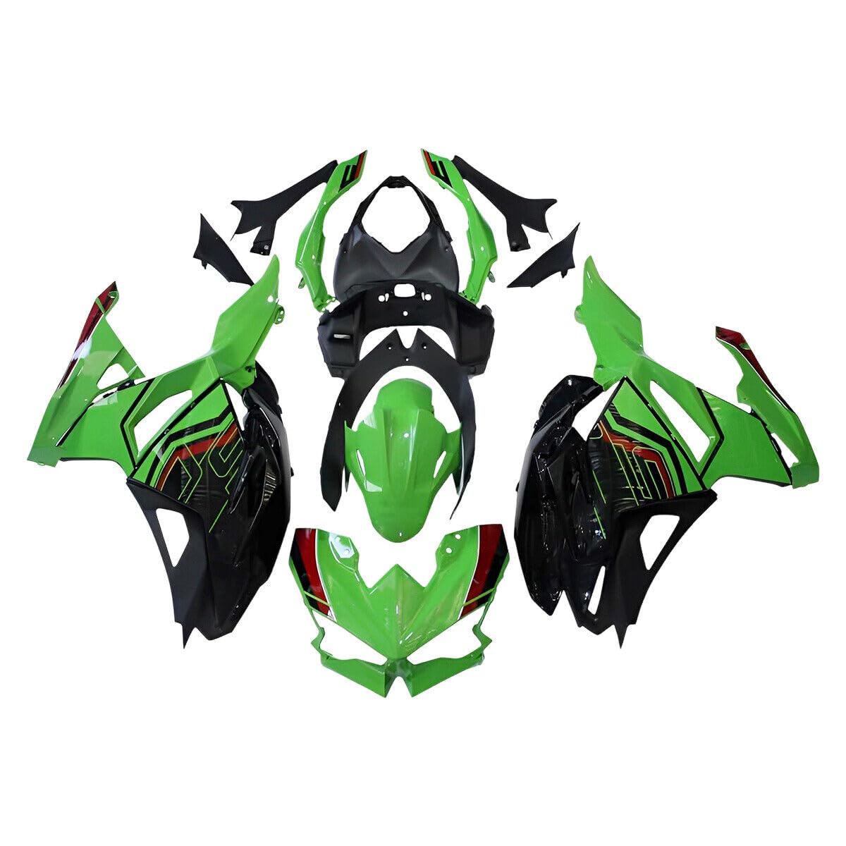 ABS Plastic Green Black Fairing Kit for Kawasaki 2024 2025 Ninja 500 EX500R 24 25 NINJA 500 Injection Complete Fairings Bodywork Body Kit Body Frame