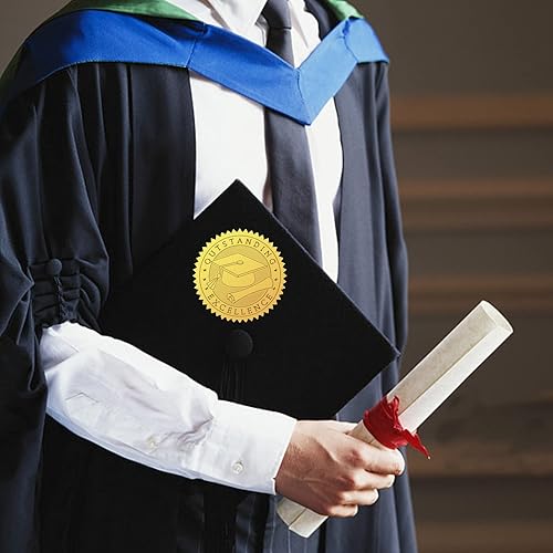 Miniatura 5 de CRASPIRE Calcomanías de papel de aluminio dorado de 2 pulgadas en relieve, sellos de certificado de excelencia, calcomanías autoadhesivas, 100