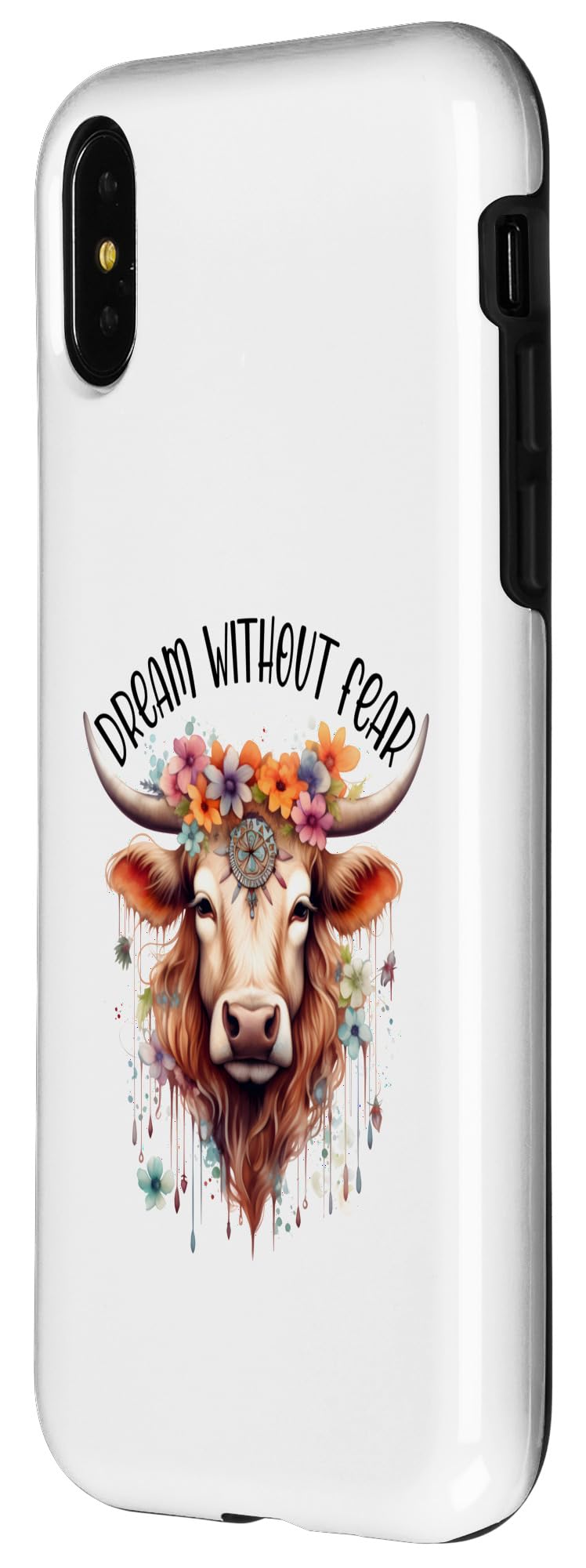 iPhone X/XS Cow Native American Dreamcatcher Case - Image 2