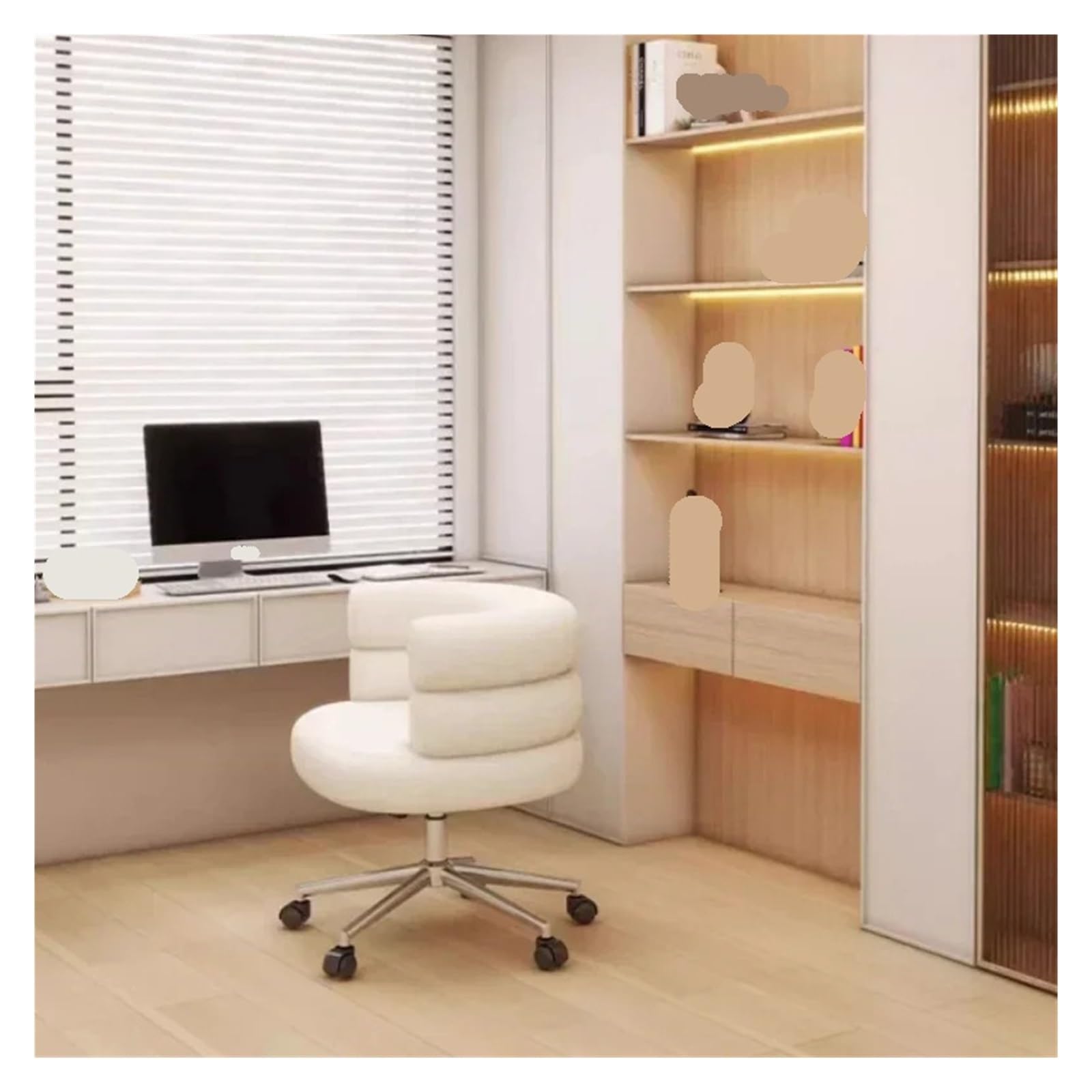 Sedia for computer da camera letto, sgabello toeletta for la casa, for ragazze, con schienale carino, for sollevare il trucco, sedia for tempo libero(B-pink)