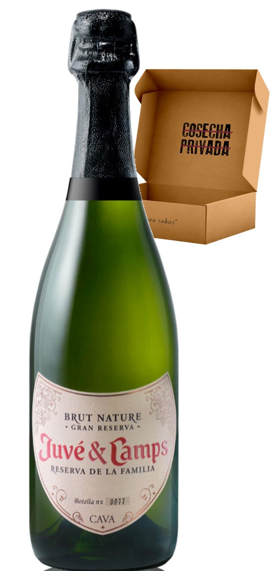 Juvé & Camps Estuche Madera Regalo 2 Botellas - Envío 24 h - Cava Reserva de la Familia Gran Reserva Brut Nature | Caja de madera 2 botellas de 75 cl