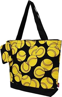 NGIL Softball Print Canvas Tote Bag