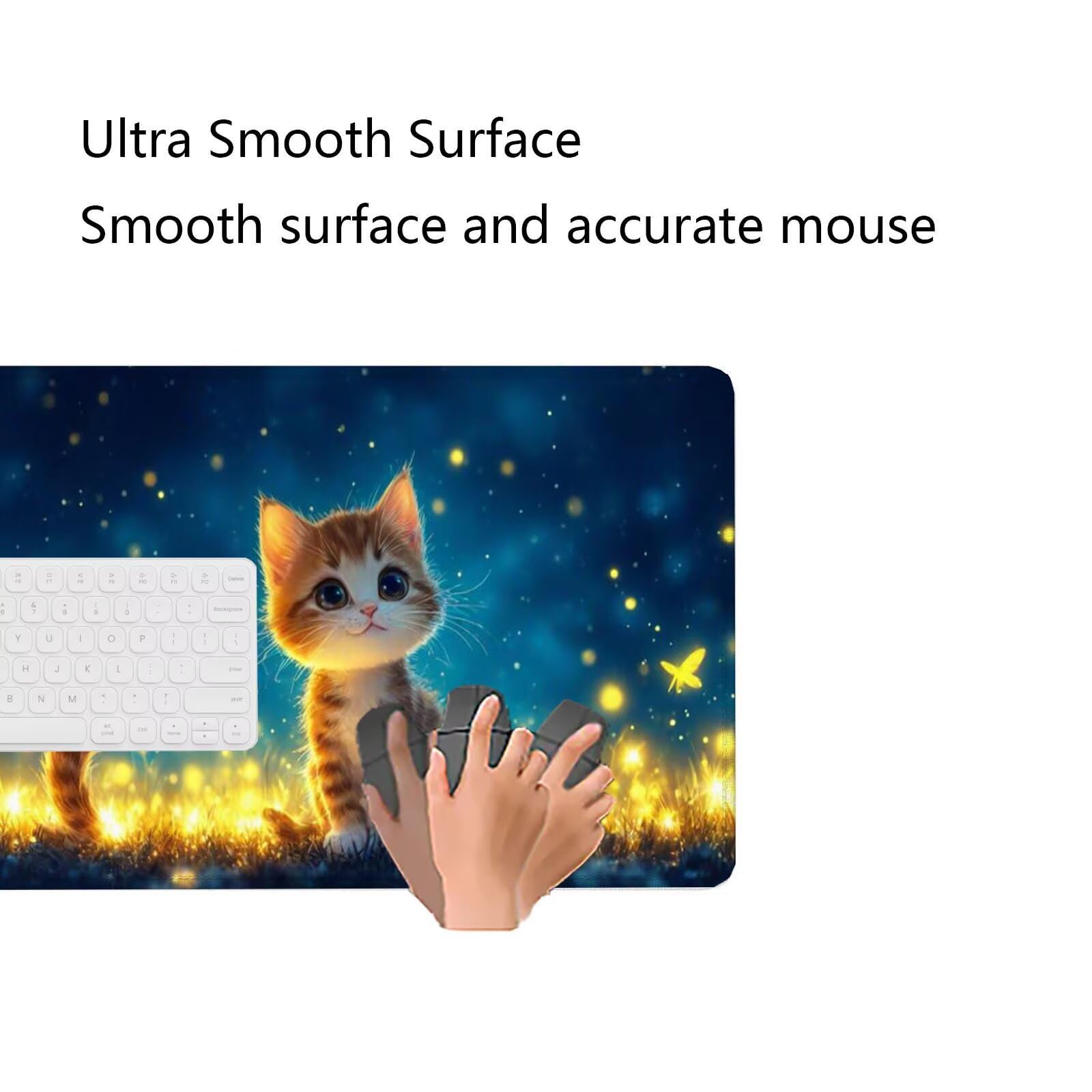 Alfombrilla Ratón Gato Alfombrilla Ratón Gaming XXL 1200x600x3mm Accesorios Escritorio,Antideslizante Mousepad Animal Tapete Escritorio Infantil,para Alfombrilla Pc Teclado Ratón J778