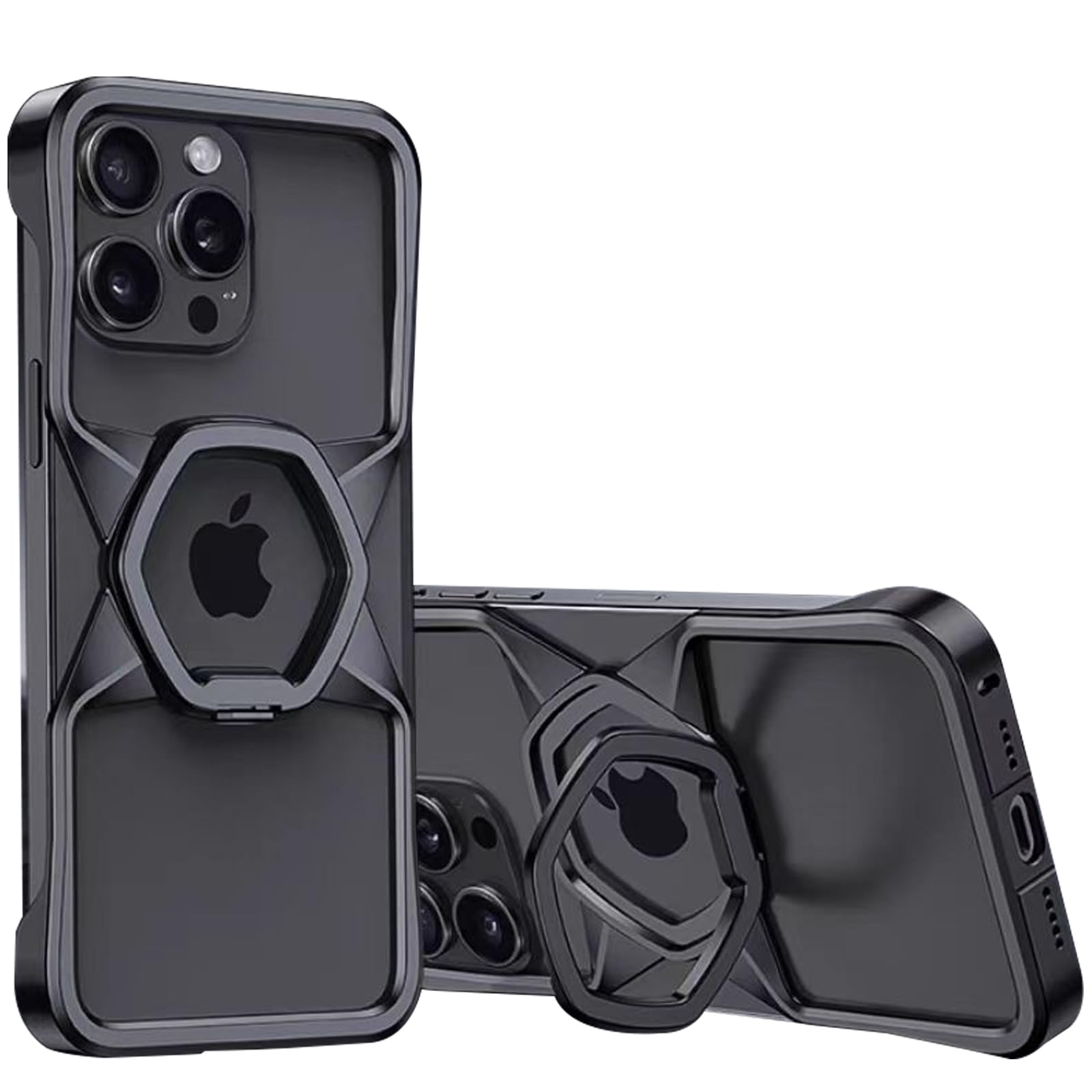 Funda para iPhone 14/14 Pro/14 Pro MAX, Disipación de Calor Sin Marco de Metal con Soporte Ajustable en Múltiples Ángulos, a Prueba de Golpes, Compatible con MagSafe