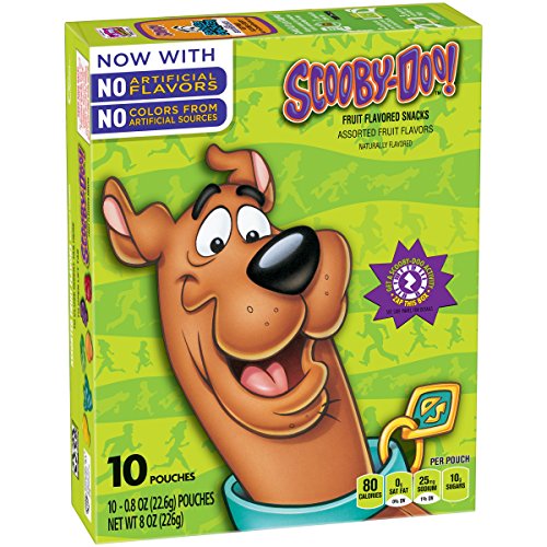 Betty Crocker Fruit Snacks, Scooby Doo Snacks, 10 Pouches, 0.8 oz Each (Pack of 5)
