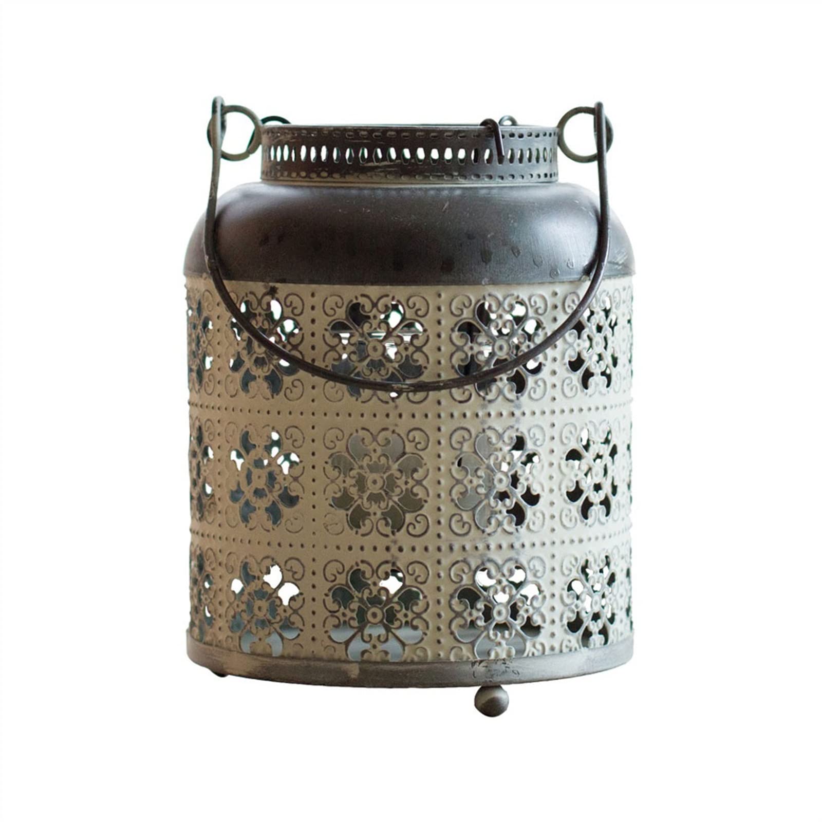 Candlestick Holder Iron Hollow Candlestick Basket Lantern Wind Lamp Vintage Handicraft Interior Decoration Candle Holder